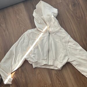 ALO Sweet Escape Zip-Up Hoodie in Ivory